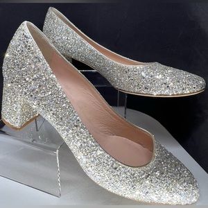 Kate Spade Silver Glitter Pumps. Ladies Size US 8.